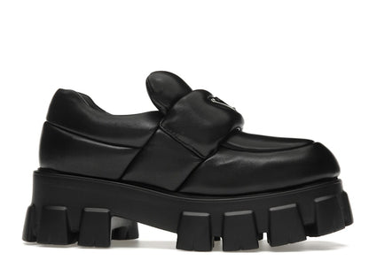 Prada Soft Padded 55mm Loafers Black Nappa Leather