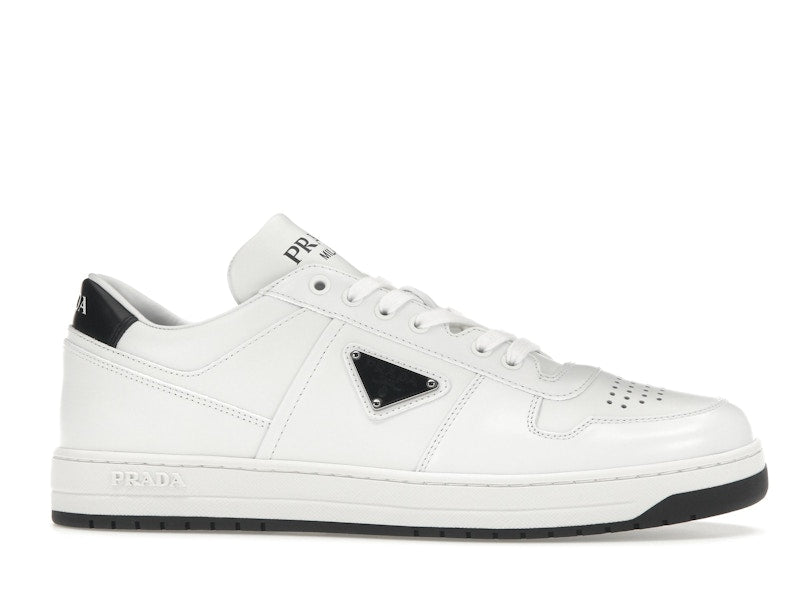Prada Downtown Low Top Sneakers Leather White White Black