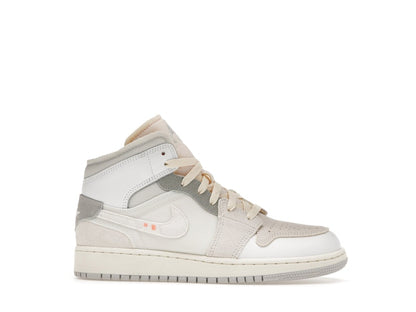 Jordan 1 Mid SE Craft Inside Out White Grey (GS)