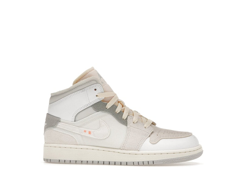 Jordan 1 Mid SE Craft Inside Out White Grey (GS)