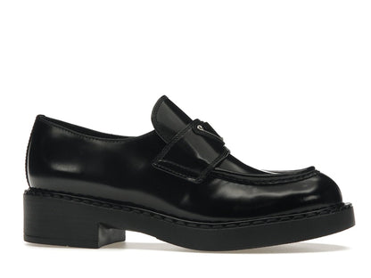 Prada Chocolate 50mm Loafer Black Brushed Leather