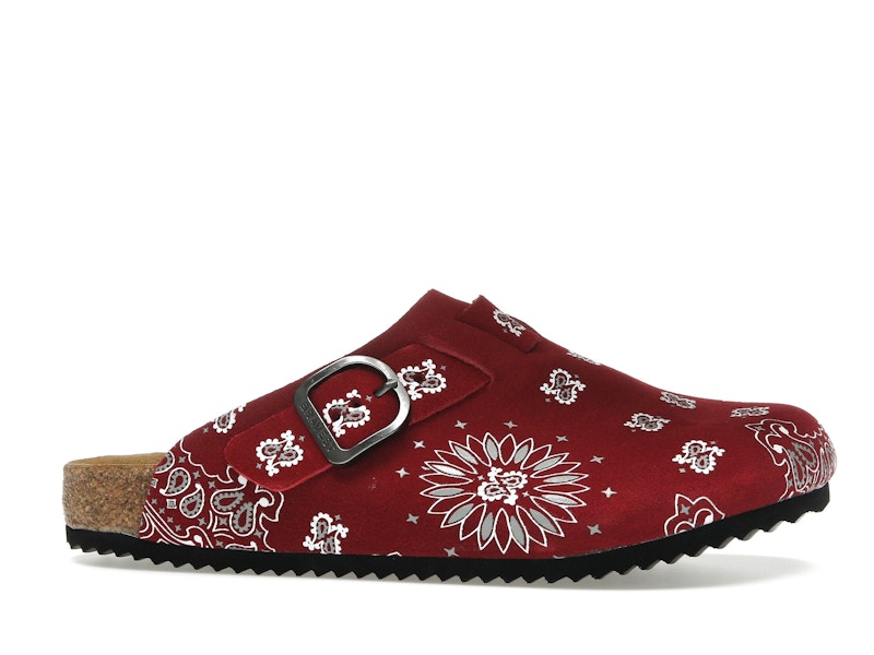 Bravest Studios Suede Paisley Clogs Burgundy