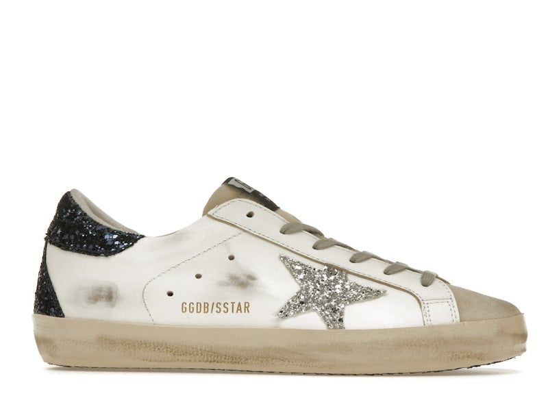 Golden Goose Super-Star White Blue Glitter (Women's)