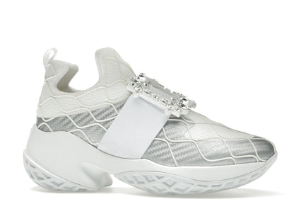 Roger Vivier Viv' Run Fabric Silver Crystal Buckle (Women's)