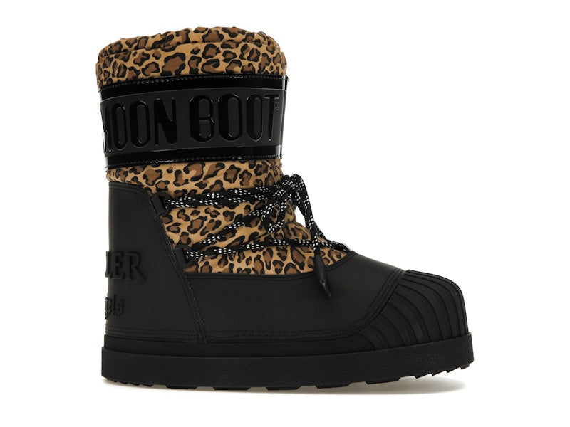 Moncler Shedir Snow Boots Palm Angels Black Leopard Print