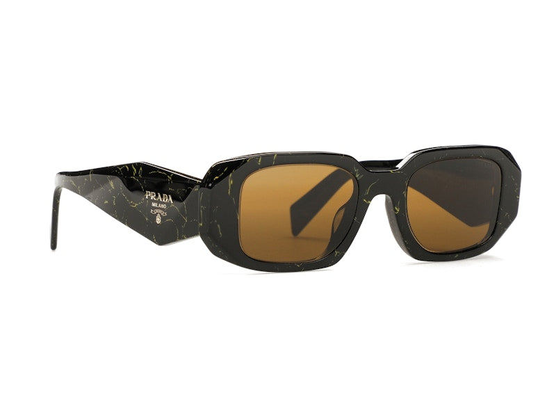 Prada Sunglasses PR 17WSF Black/Yellow Marble/Dark Brown (PR17WSF-19D01T-51)