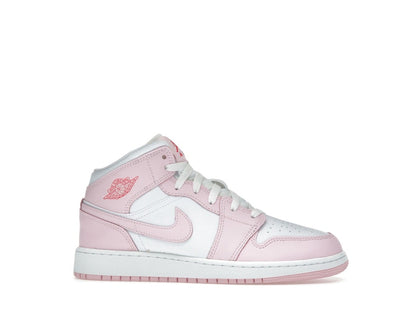 Jordan 1 Mid Pink Foam Fire Red (GS)