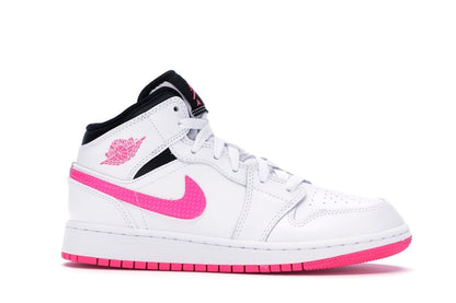 Jordan 1 Mid White Black Hyper Pink (GS)
