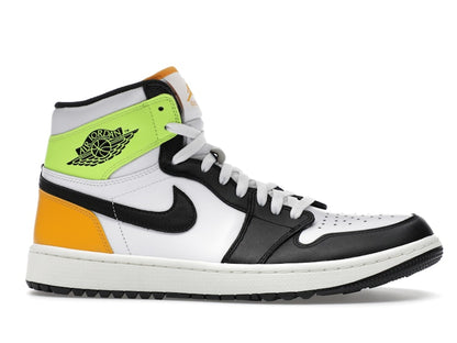 Jordan 1 Retro High Golf White University Gold Volt Black