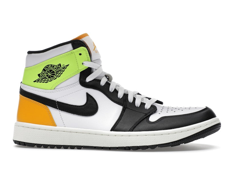 Jordan 1 Retro High Golf White University Gold Volt Black