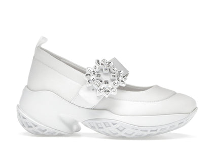 Roger Vivier Viv' Run Babies White Crystal Buckle (Women's)