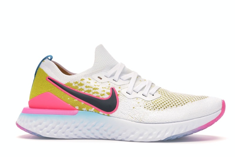 Nike Epic React Flyknit 1 White Pink Blast Citron