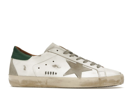 Golden Goose Super-Star White Green Grey Suede Patch