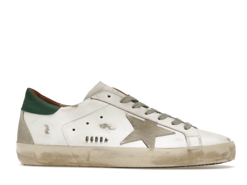Golden Goose Super-Star White Green Grey Suede Patch