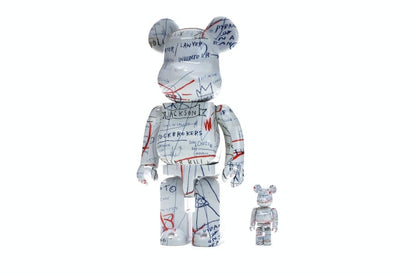 Bearbrick Jean-Michel Basquiat 2 100% & 400% Set White