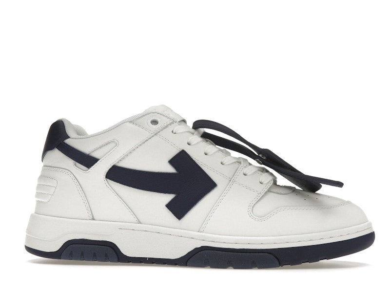 OFF-WHITE Out Of Office OOO Low Tops White Navy Blue