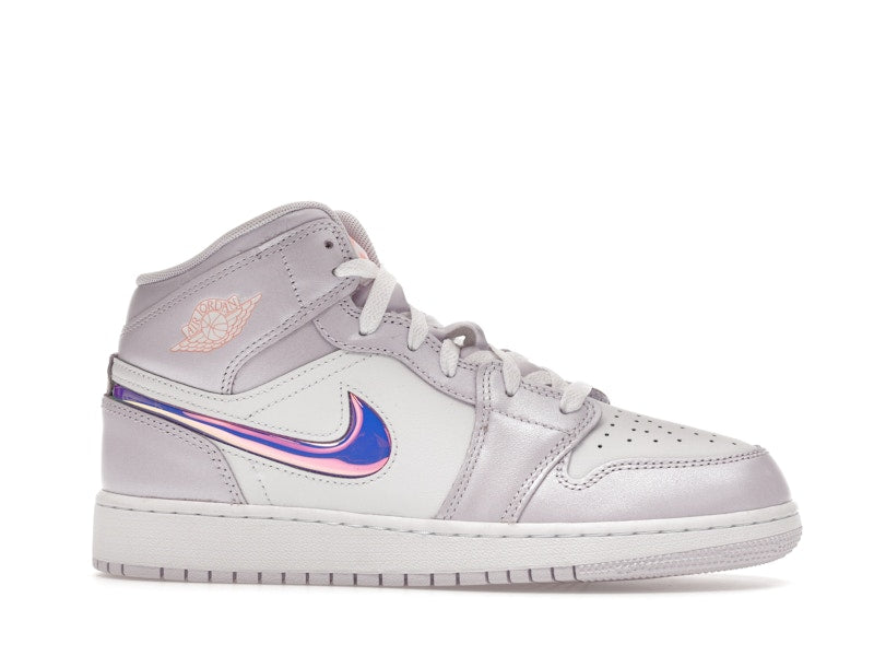 Jordan 1 Mid SE Barely Grape Iridescent Swoosh (GS)