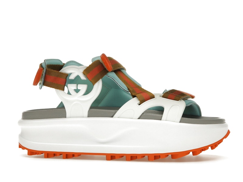 Gucci Colour Block Platform Sandal White Blue Orange (Women's)