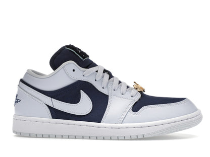 Jordan 1 Low SE Football Grey White Gym Red Midnight Navy (Women's)