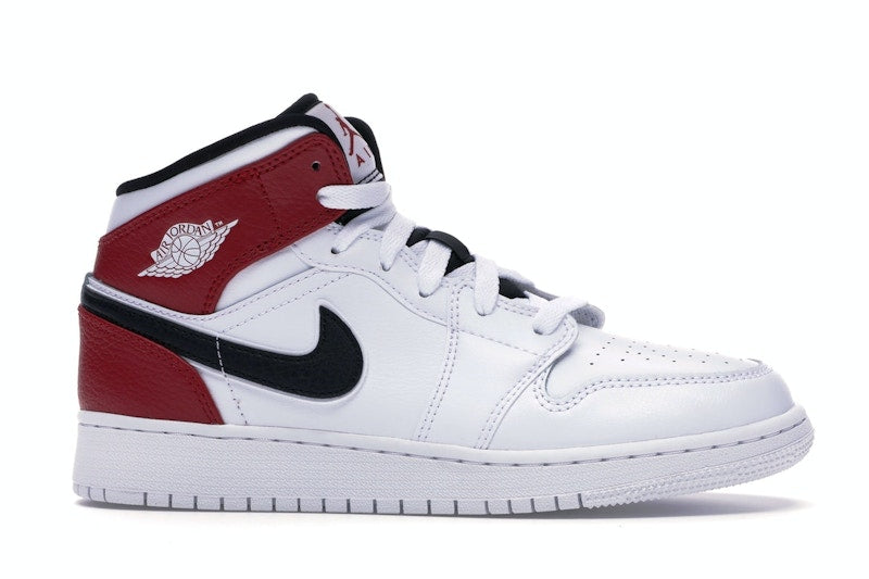 Jordan 1 Mid White Black Gym Red (GS)