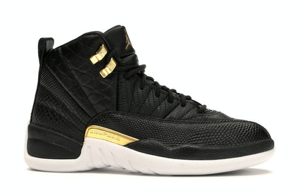 Jordan 12 Retro Black Metallic Gold White (Women's)