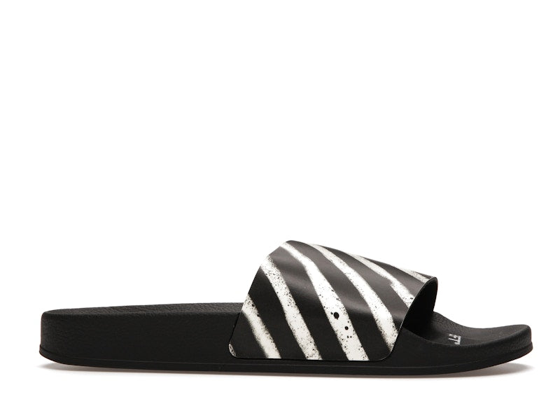 Off-White Spray Stripes Slides Black