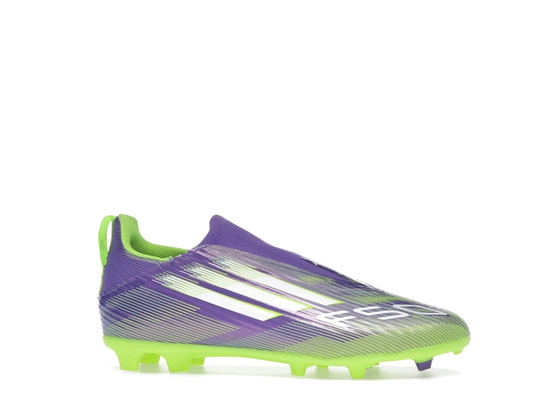 adidas F50 League Laceless FG/MG Purple Rush Cloud White Lucid Lemon (GS)