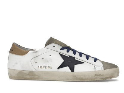 Golden Goose Super-Star Suede Toe White Taupe Royal Blue Black