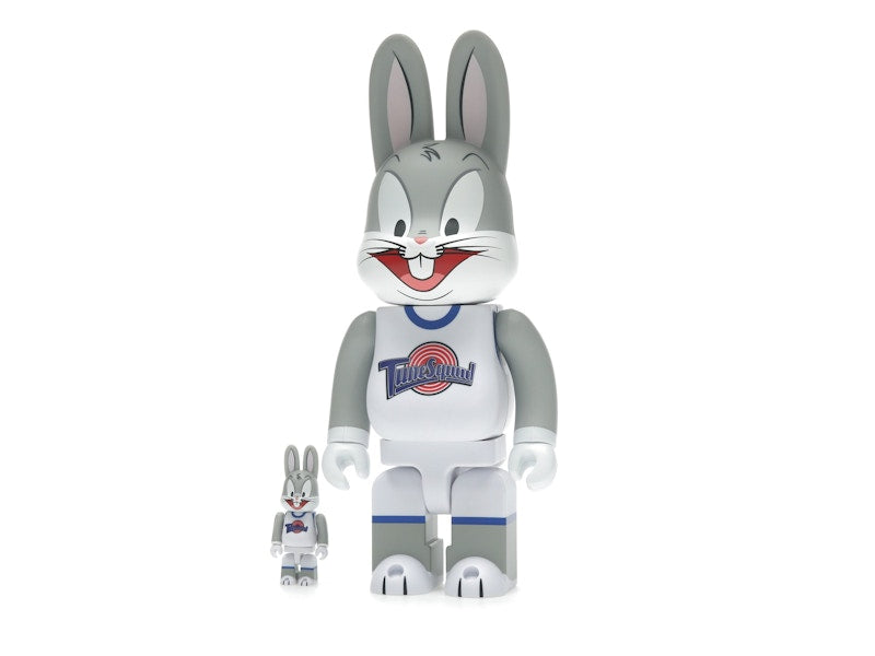 Bearbrick x Space Jam Rabbrick Bugs Bunny 100% & 400% Set Grey