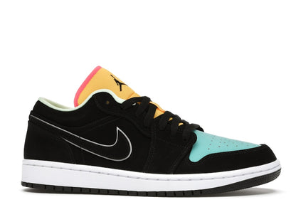 Jordan 1 Low Black Aurora Green Laser Orange