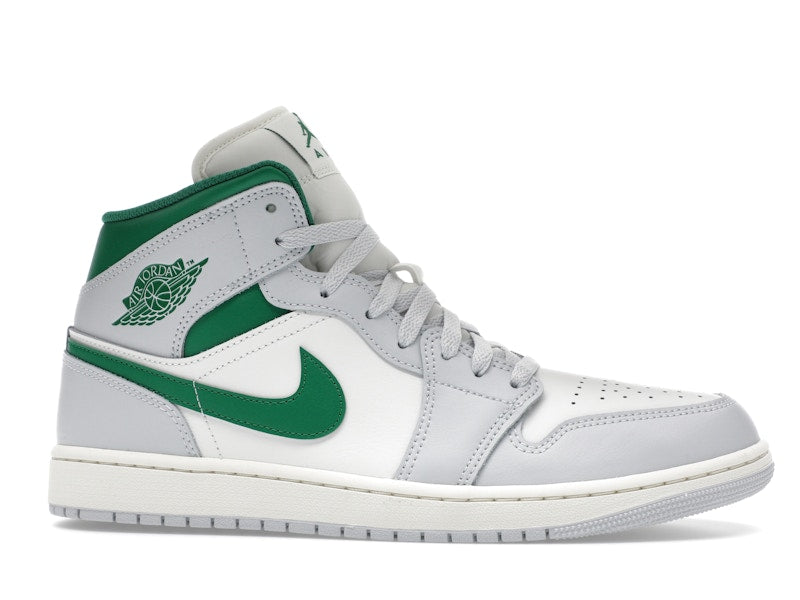 Jordan 1 Mid White Pure Platinum Pine Green