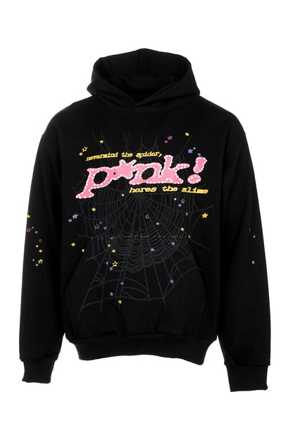 Sp5der P*NK Hoodie Black