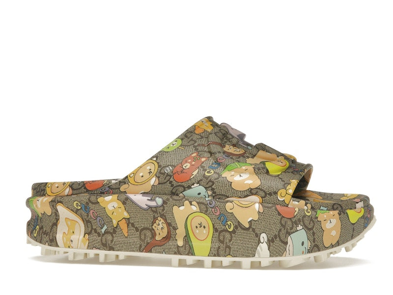 Gucci x Pikarar GG Animal Print Slide Beige Multi (Women's)