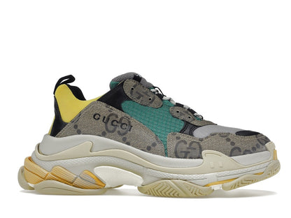 Gucci x Balenciaga The Hacker Project Triple S Beige Green Yellow