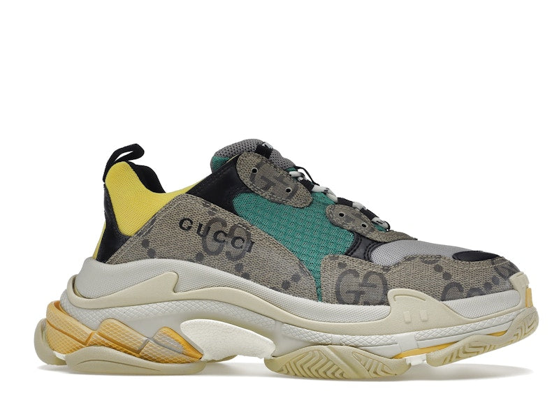 Gucci x Balenciaga The Hacker Project Triple S Beige Green Yellow