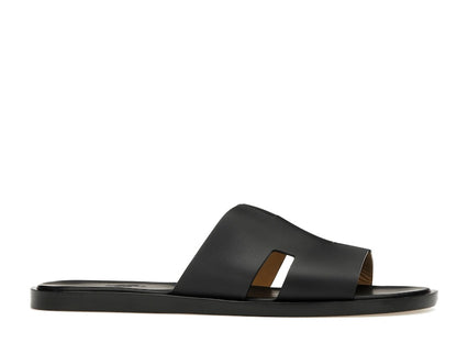 Hermes Izmir Sandal Noir Smooth Calfskin Leather