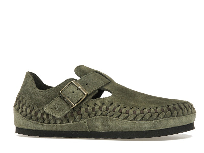 Birkenstock London Braided Shearling Kith Olive Night