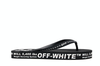 Off-White Logo Typographic Flip Flop Black SS20