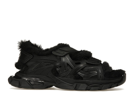 Balenciaga Track Sandal Fake Fur Black