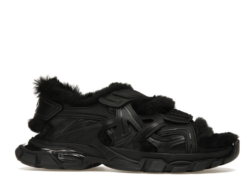 Balenciaga Track Sandal Fake Fur Black