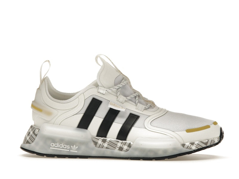 adidas NMD R1 V3 White Black Gold Tartan Trefoil