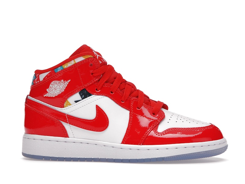 Jordan 1 Mid Barcelona Sweater Red Patent (GS)