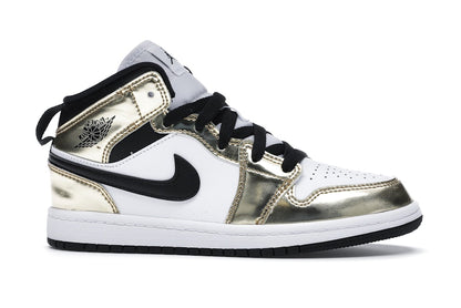 Jordan 1 Mid Metallic Gold Black White (PS)