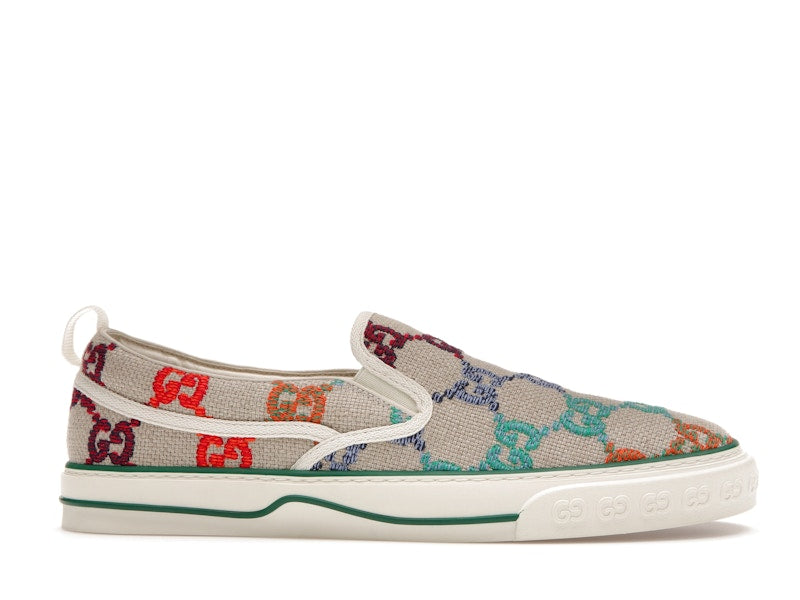 Gucci Tennis 1977 Slip On GG Logo White Multi