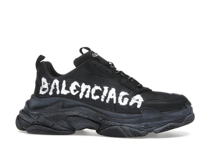 Balenciaga Triple S Black White Graffiti