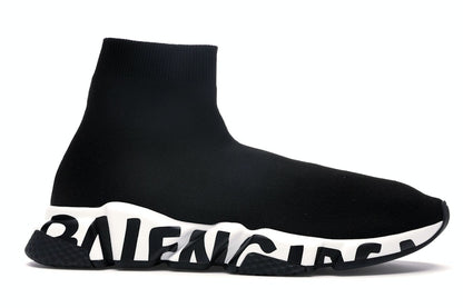 Balenciaga Speed Graffiti Trainers Black White