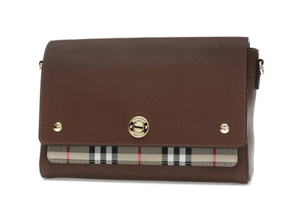 Burberry Vintage Check and Leather Note Crossbody Bag Tan