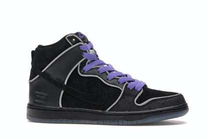 Nike SB Dunk High Black Purple Box