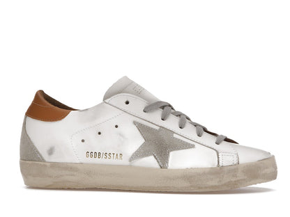 Golden Goose Super-Star White Vacchetta Tan Grey Suede Patch (Women's)