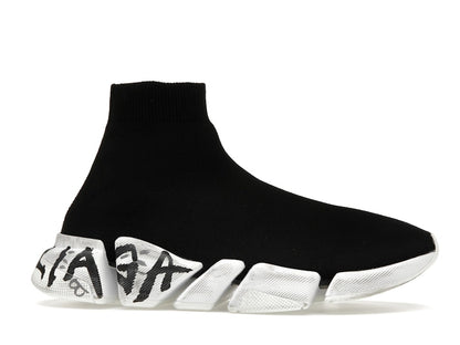 Balenciaga Speed 2.0 Graffiti Recycled Knit Black (Women's)